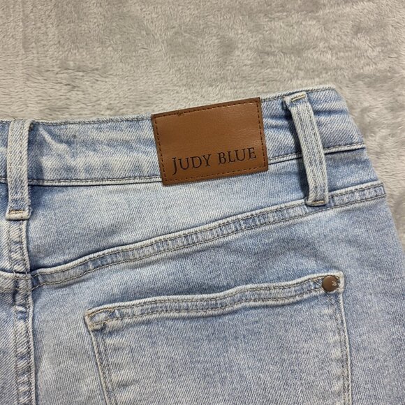 Judy Blue Jeans Womens 14W Light Wash Distressed Star Pocket Stretch JB88723 LT - Picture 4 of 10